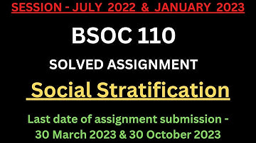 BSOC 110 solved assignment 2022-2023 | BSOC 110 ignou solved assignment 2022-23 | BSOC 110 PDF | BA