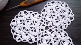 картинка: Ажурный мотив крючком . Соединение. Easy crochet motif patterns
