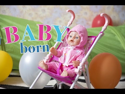 Играем с Baby Born. Открываем новую коляску для куклы и спортивный костюм для Беби борн
