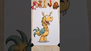 dinosaurus 🤔❓➡️what the characters name ⁉️ drawing animal fusion #shorts