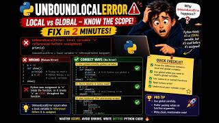 Python UnboundLocalError Solution | Fix local variable referenced before assignment 🚀