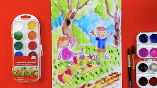 ПИКНИК в Парке - урок рисования для детей от РыбаКит