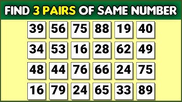 Find the Same Numbers | Dementia Prevention Quiz | Number Search | Find the Odd One Out