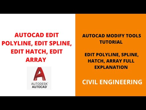 AutoCAD Edit Polyline, Edit Spline, Edit Hatch, Edit Array Malayalam | Modify Tab Full Guide