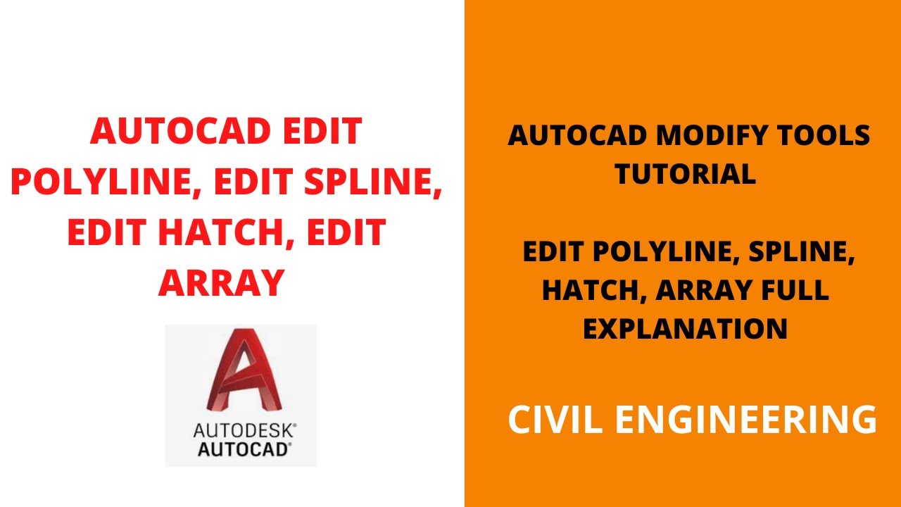 AutoCAD Edit Polyline, Edit Spline, Edit Hatch, Edit Array Malayalam | Modify Tab Full Guide