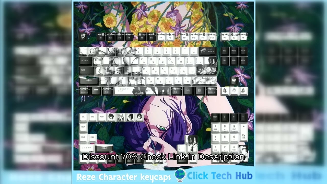 Reze Character keycaps Chainsaw Man Anime themed Keycaps Pbt Oem Thermal Sublimation Mad68/Wooting M