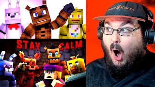 "Stay Calm" - FNAF Minecraft Music Video [Song by Fandroid] 3 #FNAF REACTION!!!