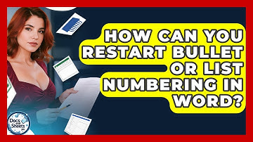 How Can You Restart Bullet Or List Numbering In Word? - Docs and Sheets Pro