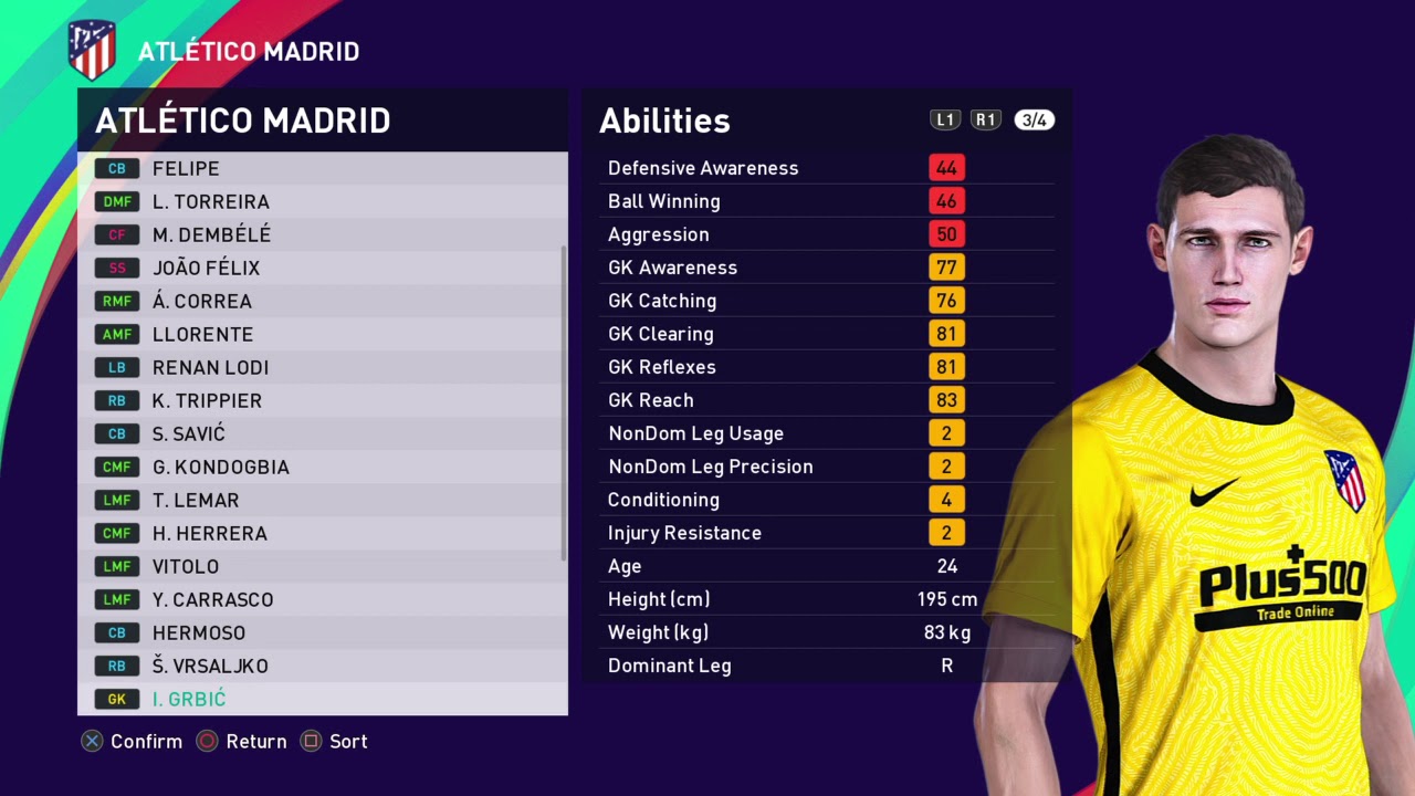eFootball PES 2021 ATLETICO MADRID Base Copy