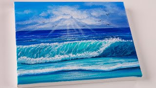 Sea Waves Easy to Paint / Acrylic Painting for Beginners | Seascape painting