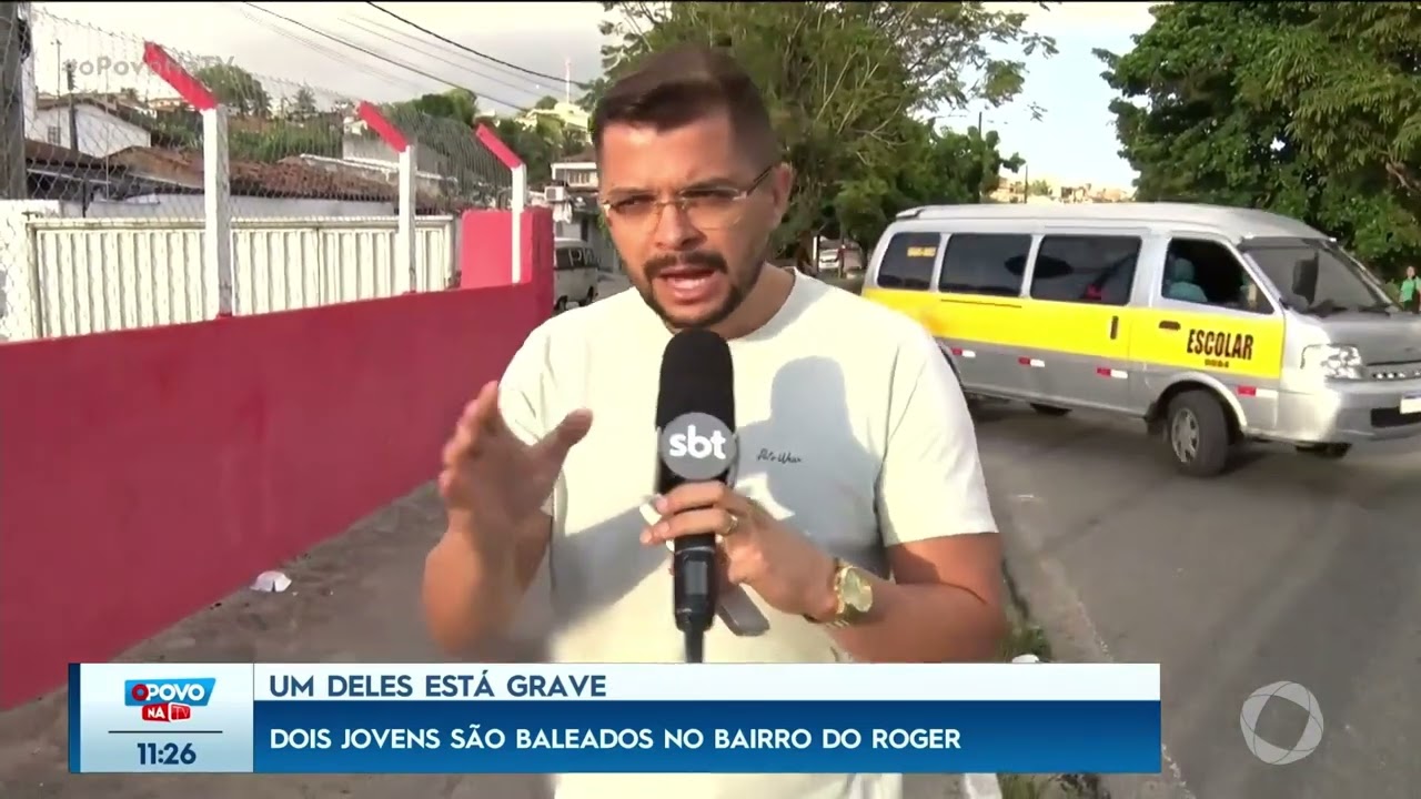 Dois jovens são baleados na frente de quadra esportiva no bairro do Roger - O Povo na TV