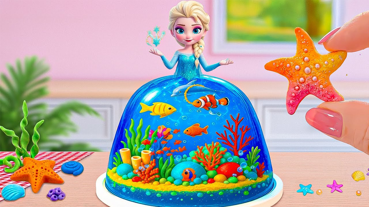 Sparkling Elsa Jelly Cake 💖  How To Make Most Beautiful Mini Princess Cake 🧁 Lili Tiny