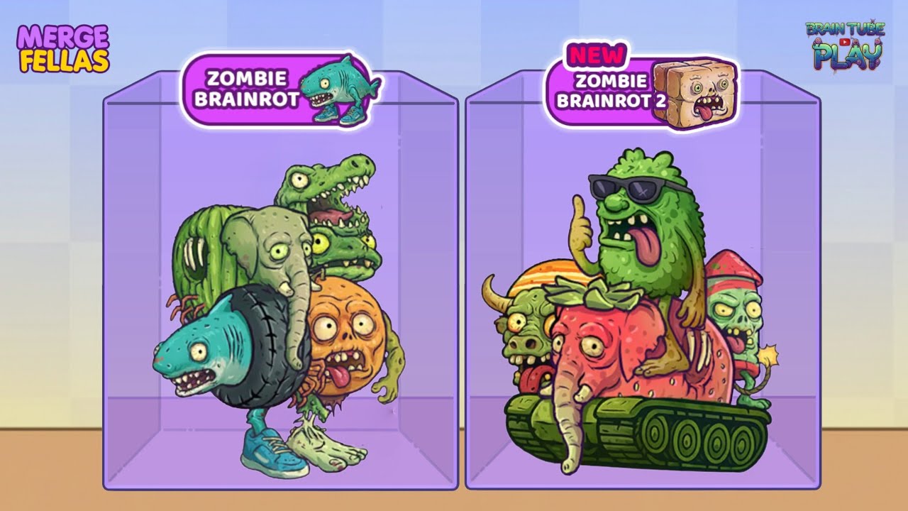 Merge fellas: 🔥New Update ZOMBIE BRAINROT vs ZOMBIE BRAINROT 2 - MAX LEVEL BOSS 🚀 
