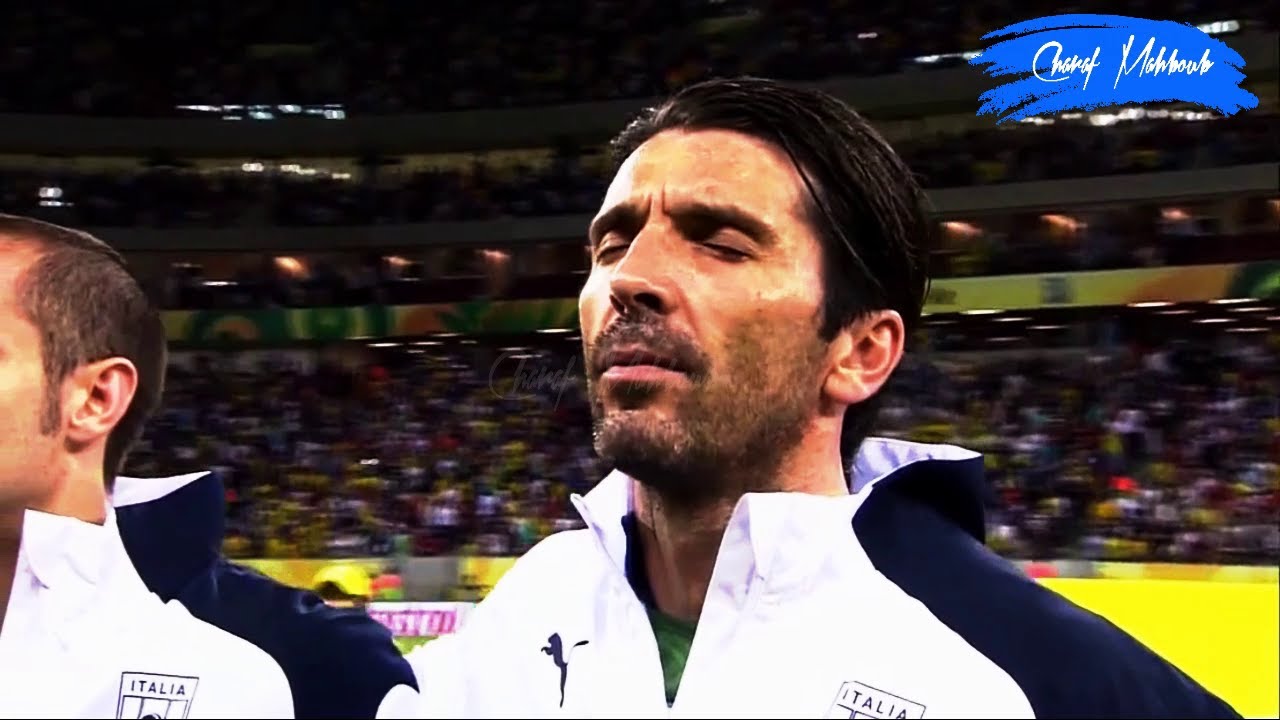 Gianluigi Buffon sings the Italian national anthem in different major tournaments 2002-2016
