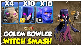 WIN EVERY TIME!! TH16 Golem Bowler Witch Attack Strategy - Best Th16 Attack Strategy - Coc