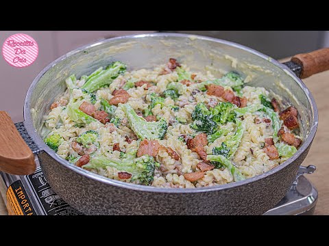 MACARRÃO AO MOLHO BRANCO COM BACON E BRÓCOLIS | COMBINAÇÃO MAIS QUE PERFEITA !!! | RECEITAS DA CRIS