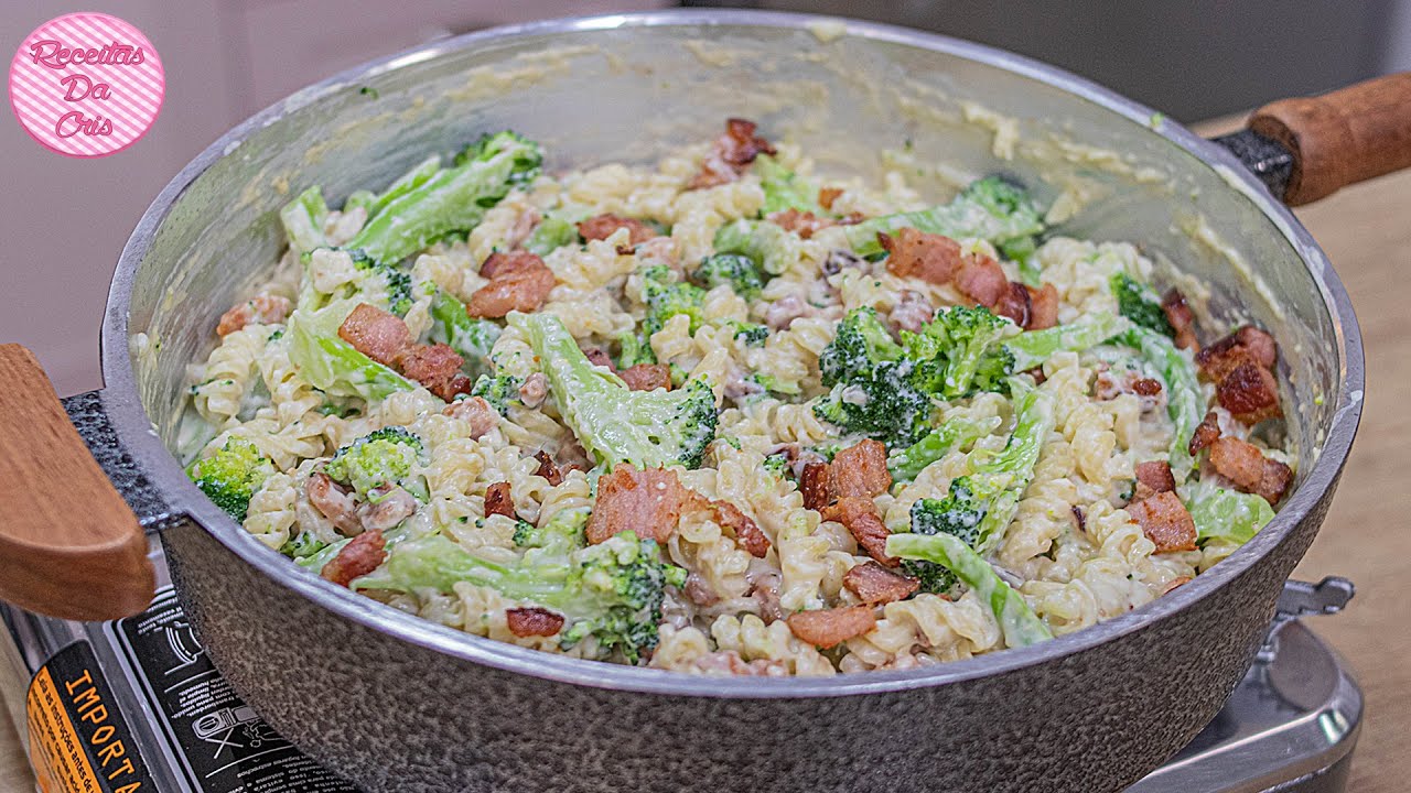 MACARRÃO AO MOLHO BRANCO COM BACON E BRÓCOLIS | COMBINAÇÃO MAIS QUE PERFEITA !!! | RECEITAS DA CRIS