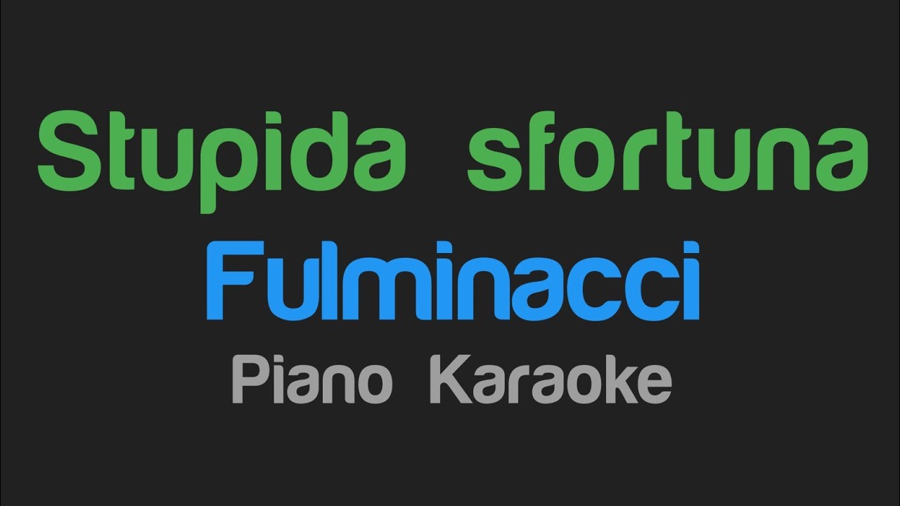 Fulminacci - Stupida sfortuna (Karaoke Version) Sanremo 2026