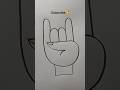 Easy Hand drawing 🤘How to draw// Hand drawing #art #youtubeshorts #quickdrawing