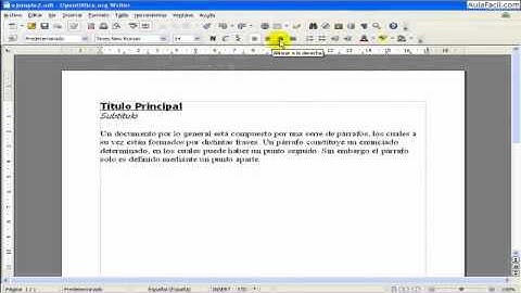Alineacion de Párrafos/OpenOffice Write/AulaFacil.com