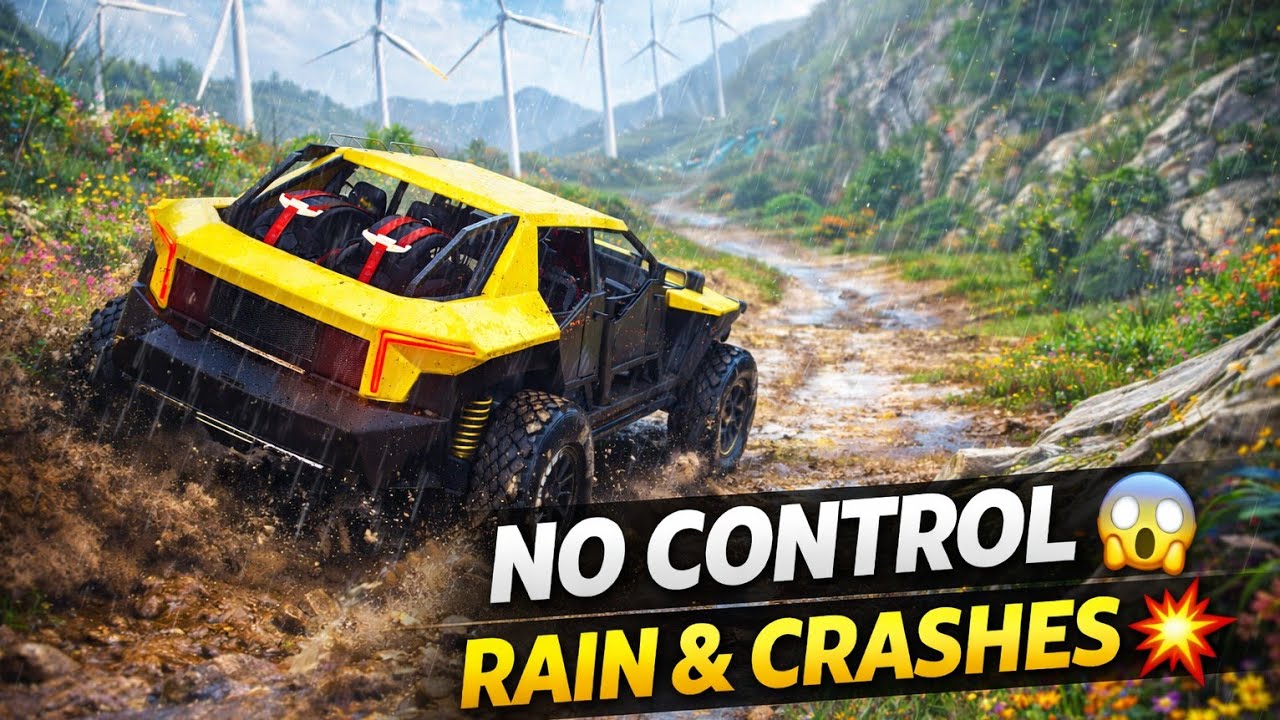 Crazy Off-Road Driving in Rain 🌧️ | Random Car Crashes & Fast Speed 