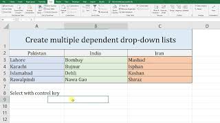 How to create multiple dependent drop-down lists (INDIRECT Function)