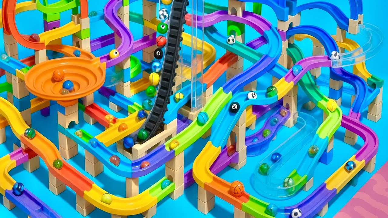 Marble Run Race ASMR Rollercoaster Smooth Stones Journey