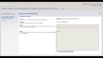 Advertisement Management extension: basic usage