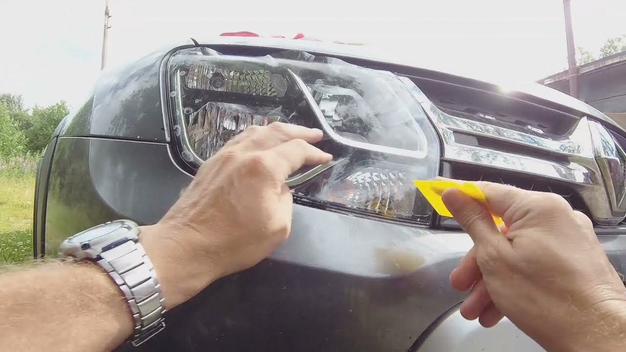 Как забронировать фары брониплёнкой и кузов автомобиля.Дастер. - YouTube