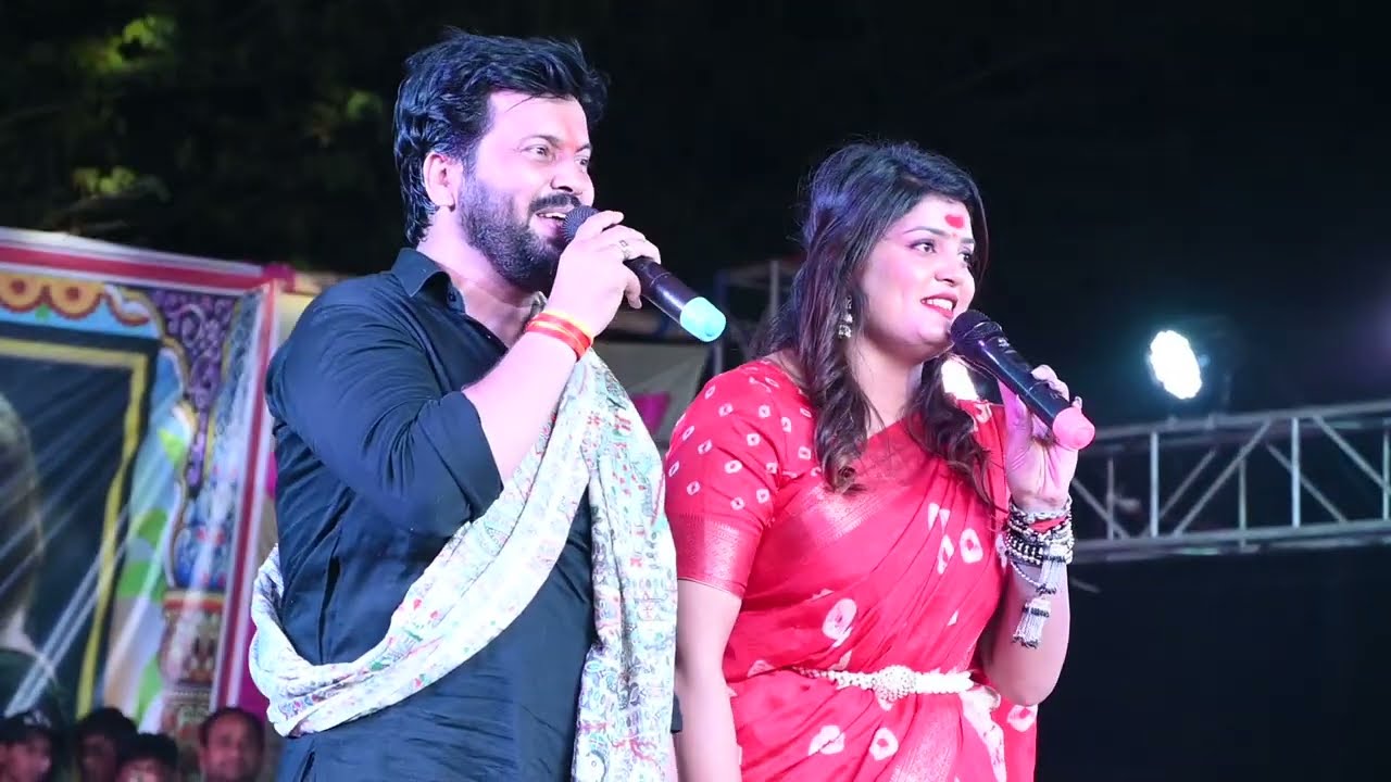 #video रात गरखा बसंत में निशा उपाध्याय अजीत आनंद पारंपरिक विवाह गीत song stage show program