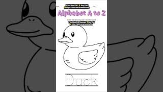Alphabet A to Z Coloring Pages Book Tracing Words Worksheet #shorts #youtube #shortsfeed