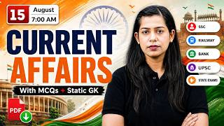 Current Affairs Today | 15 Aug 2026 Current Affairs | Daily Current Affairs by Krati Mam | Testbook