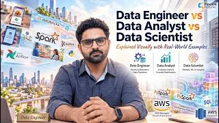Data Engineer vs Data Analyst vs Data Scientist — Explained Visually with Real-World Examples