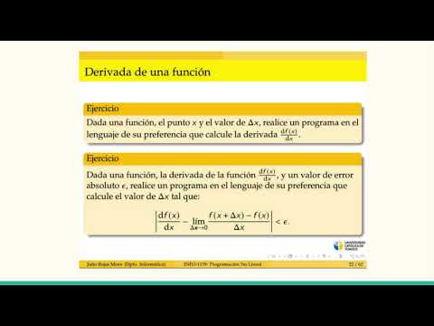 Taller sumativo 2.3: Derivada numérica Python