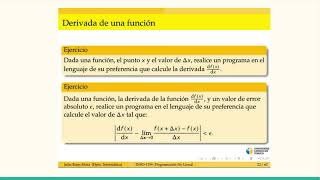 Taller sumativo 2.3: Derivada numérica Python