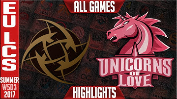 NIP vs UOL Highlights ALL GAMES | EU LCS Week 5 Summer 2017 | Ninjas In Pyjamas vs Unicorns of Love