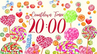 20 Minute Timer with Relaxing Music and Alarm | Candy Timer