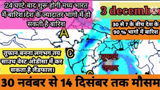 15 days weather forecast।तूफान जवाद बनना तय 3-4 को लैंडफाल।मध्य उत्तर से लेकर पूरब तक बारिश