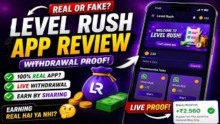 How to Earn Money From Level Rush Earning App Full Detail Real or Fake  screenshot 2