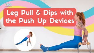Leg Pull & Dips with the Push Up Devices | Online Pilates Classes