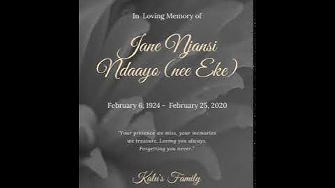 Obituary Sample Idea