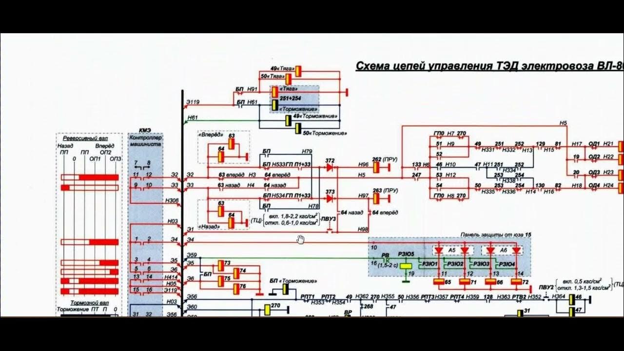 Схема Питание ЦУ от АБ на ВЛ80с - YouTube