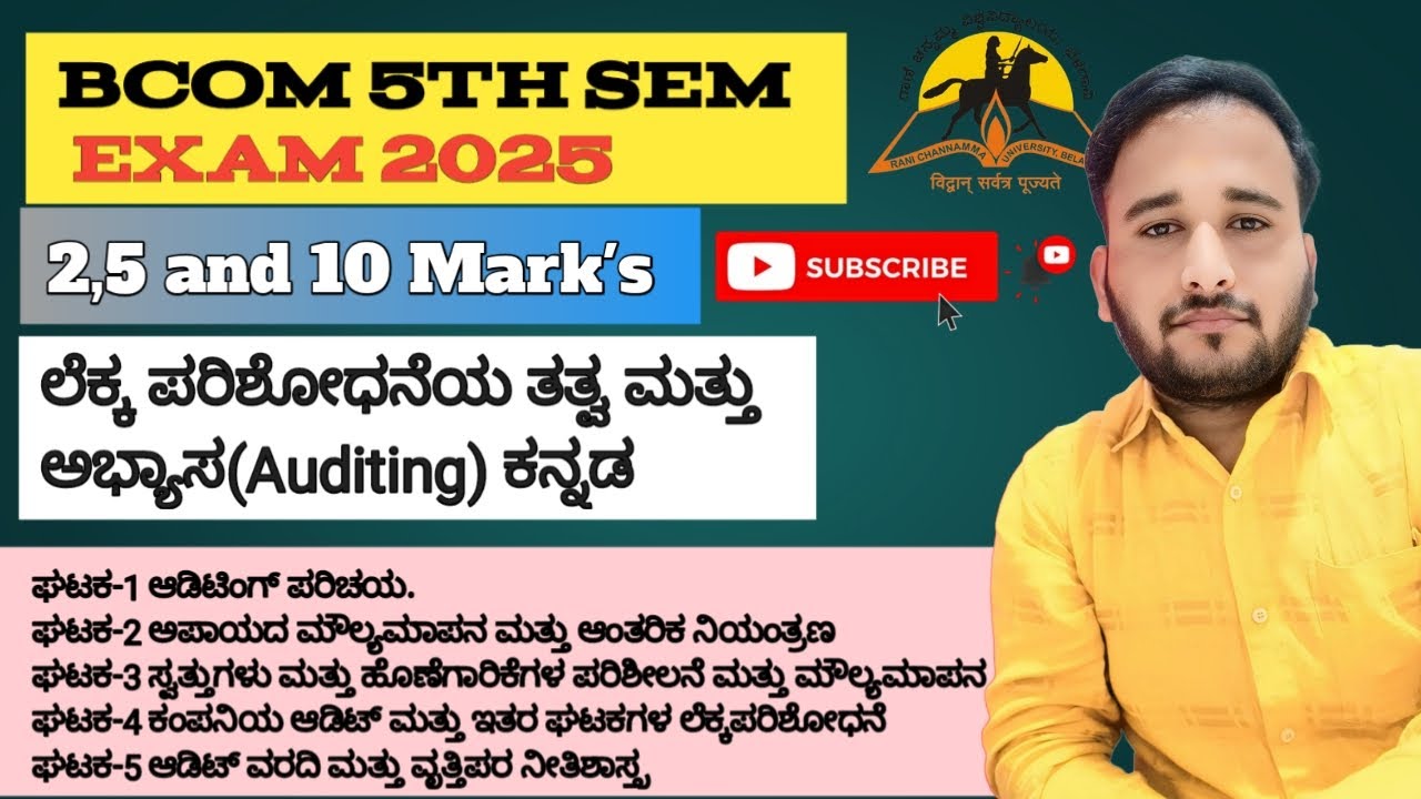 "B.Com 5th Semester Auditing: unit -4 Explained in Kannada"