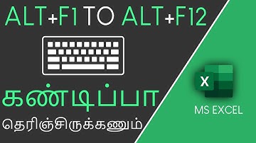 Alt + F1 to Alt + F12 Shortcut Keys in Excel in Tamil