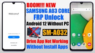 Samsung A03 Core FRP Bypass/Unlock Android 12 Without Pc | Samsung A032F Google Account Remove