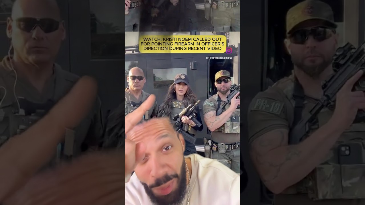 Кристи Ноэм подверглась критике за то, что направила пистолет на голову полицейского.