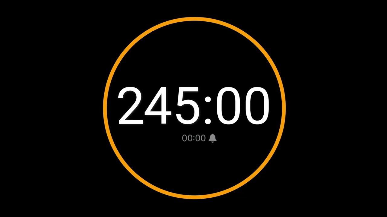 245 Minute Timer with Alarm / iPhone Timer Style - YouTube