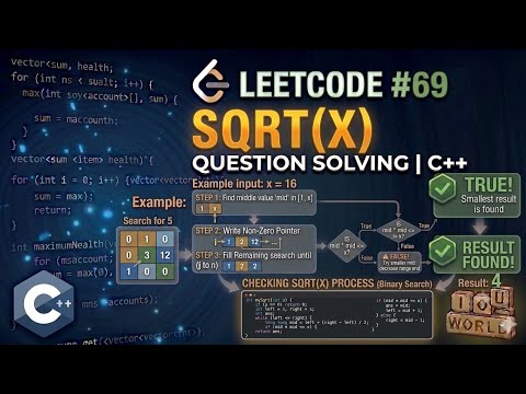 Square Root | Leetcode 69(C++) | Binary Search & Numbers 