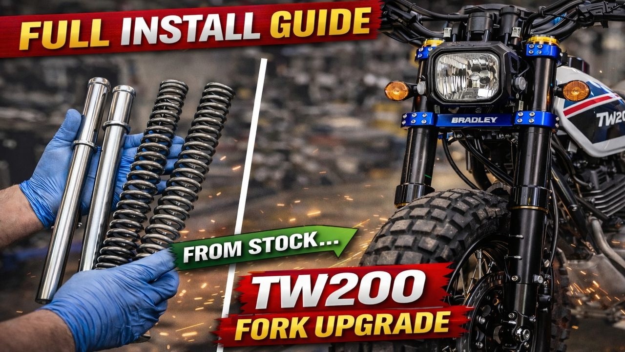 Модернизация подвески на TW200 с помощью Bradley Performance.