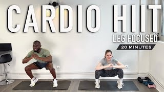 20 min CARDIO HIIIT | LEG FOCUSED | No Equipments, No Repeats, Active Rest